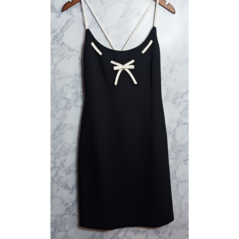 Maggy London Petites Spaghetti Strap Fitted Little Black Dress